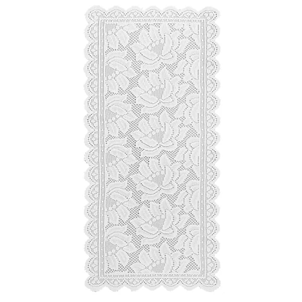 Petit chemin de table en dentelle blanche — vue à plat du motif