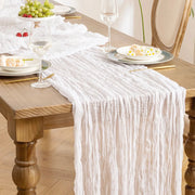 Chemin de table en gaze de coton blanc, voile mariage
