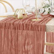Chemin de table en gaze de coton rose foncé, voile mariage
