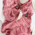 Chemin de table en gaze de coton rouge — voile froisse