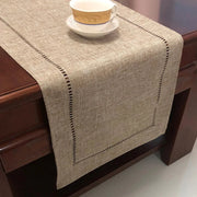 Chemin de table en lin uni beige, sobre & naturel