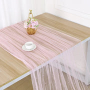 Chemin de table en tulle perlé rose, dentelle de mariage